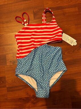 Kids Red & Blue Star Stripe One-Piece Swimsuit - Brand: Cat & Jack
